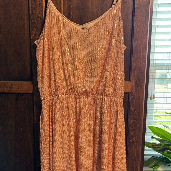 Light Pink Sequined Slip Dress (M) - Picture 7 of 7